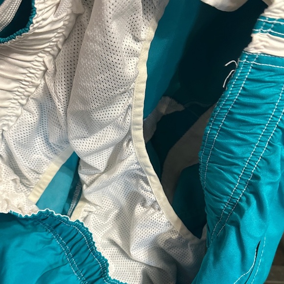 Stylish Teal and White Men's Swim Board Shorts - Picture 7 of 7